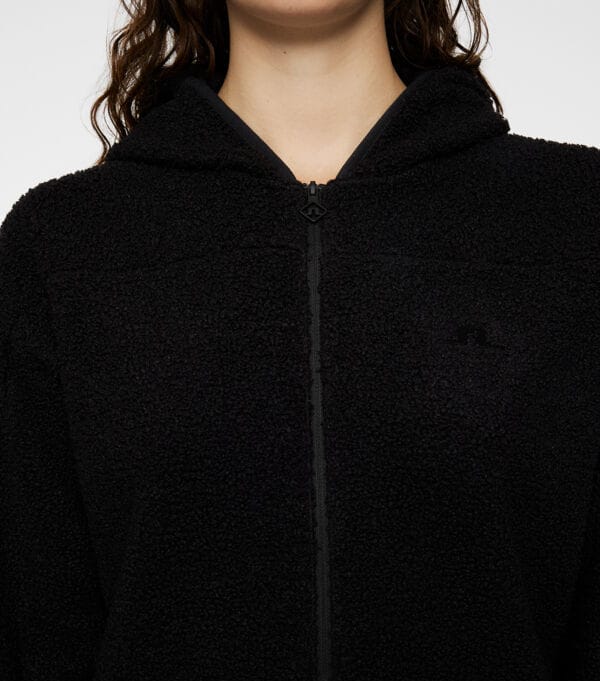 J.Lindeberg Women's Delise Pile Hoodie Black | Buy J.Lindeberg